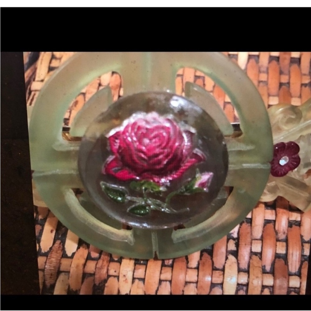 Jade look Rose Embellished hair clip Gorgeous Elegant Sophisticated Hair Clip